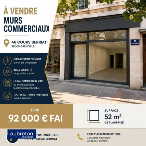 Local Commercial en vente &agrave; Grenoble / 2 pi&egrave;ces 52 m&sup2;